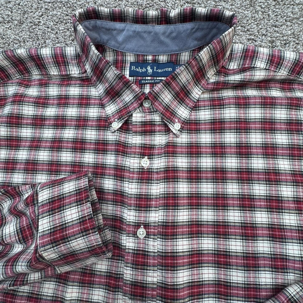 Polo Ralph Lauren Classic Fit Men's 3XB Big Red Plaid Cotton Button Down Flannel